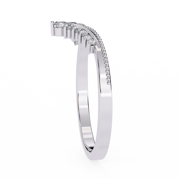 Reverra 14K Gold Round Lab Grown Diamond Chevron Tiara Engagement Ring for Women, CTTW-0.147 - Reverra Jewels Inc.