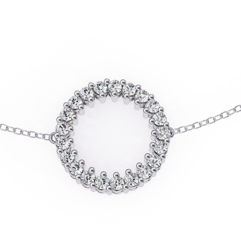 Reverra 14K Gold Round Lab Grown Diamond Circle Fashion Bracelet for Women, CTTW-0.15 - Reverra Jewels Inc.
