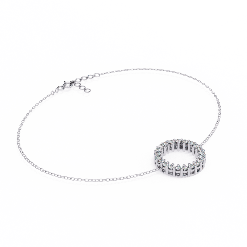 Reverra 14K Gold Round Lab Grown Diamond Circle Fashion Bracelet for Women, CTTW-0.15 - Reverra Jewels Inc.
