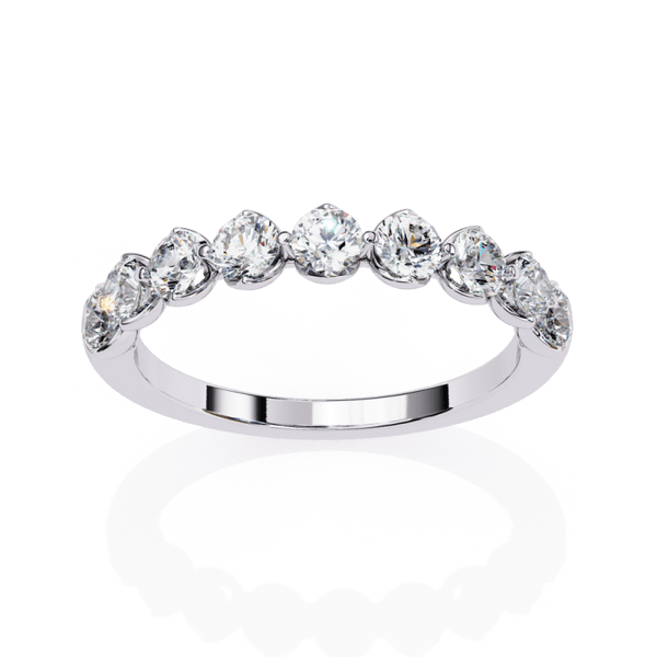 Reverra 14K Gold Round Lab Grown Diamond Classic Bezel Elegance Half Eternity Band for Women, CTTW-0.97 - Reverra Jewels Inc.