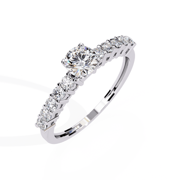 Reverra 14K Gold Round Lab Grown Diamond Classic Engagement Ring for Women, CTTW-0.67 - Reverra Jewels Inc.