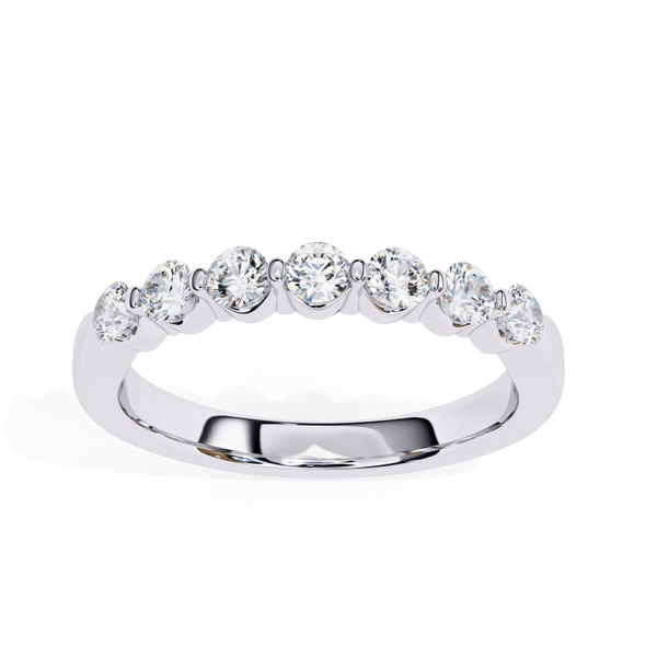 Reverra 14K Gold Round Lab Grown Diamond Classic Prong Elegance Half Eternity Band for Women, CTTW-0.52 - Reverra Jewels Inc.