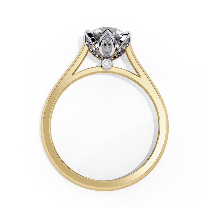 Reverra 14K Gold Round Lab Grown Diamond Classic Solitaire Engagement Ring for Women, CTTW-1.413 - Reverra Jewels Inc.