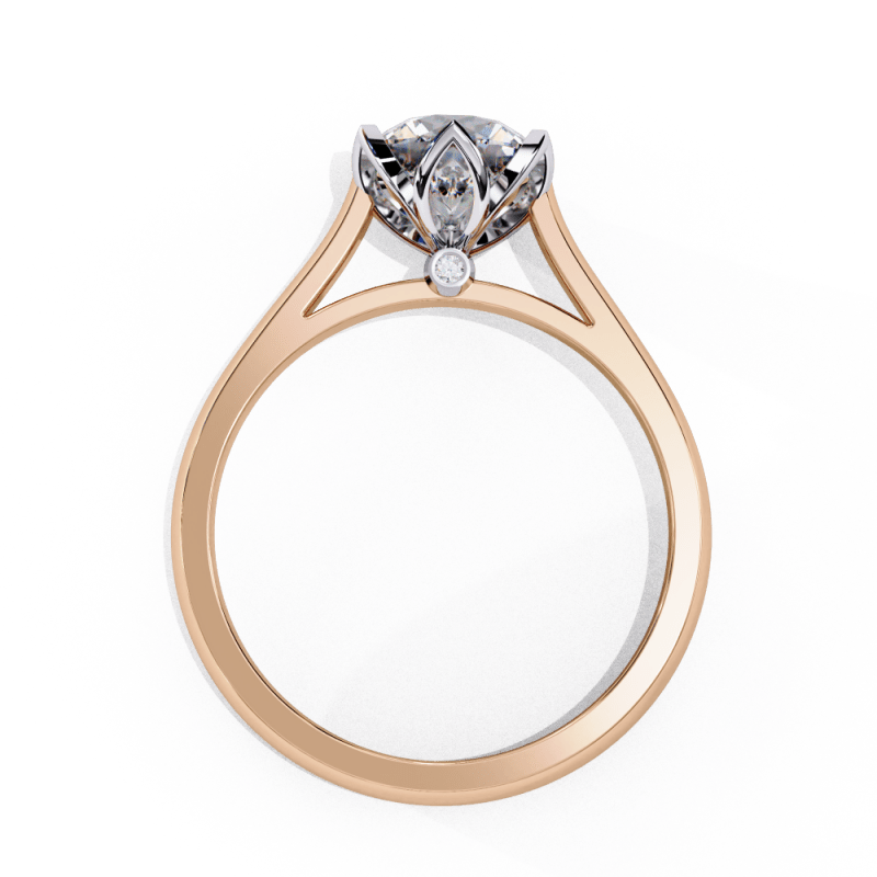 Reverra 14K Gold Round Lab Grown Diamond Classic Solitaire Engagement Ring for Women, CTTW-1.413 - Reverra Jewels Inc.