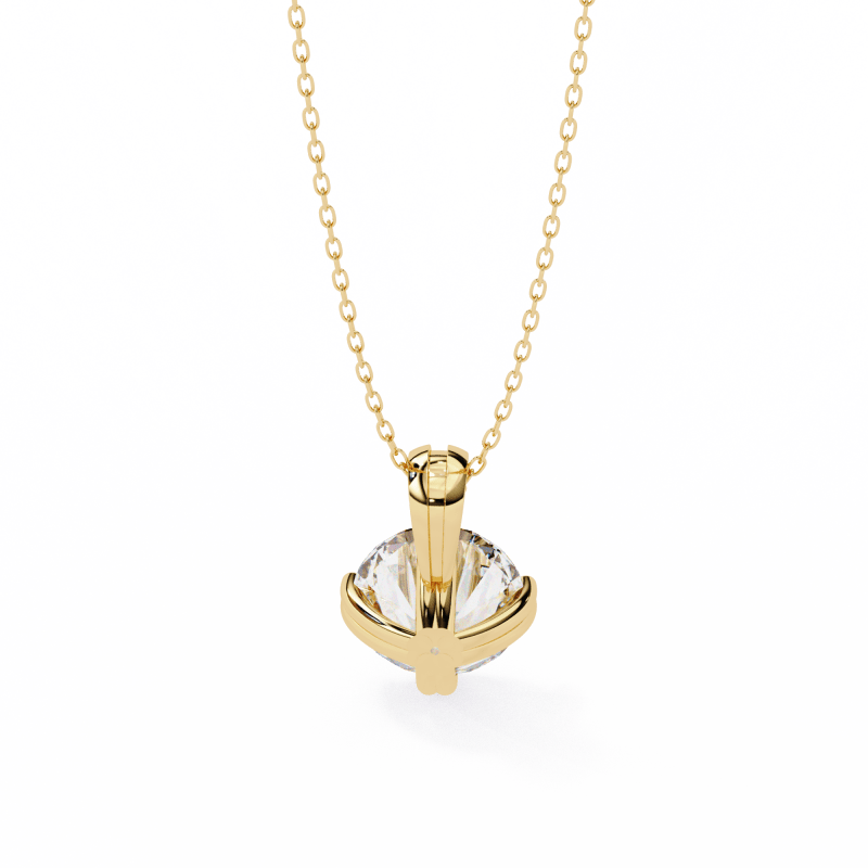 Reverra 14K Gold Round Lab Grown Diamond Cluster Prong Pendant For Women, CTTW-1.98 - Reverra Jewels Inc.