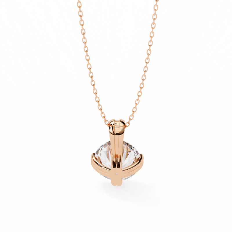 Reverra 14K Gold Round Lab Grown Diamond Cluster Prong Pendant For Women, CTTW-1.98 - Reverra Jewels Inc.