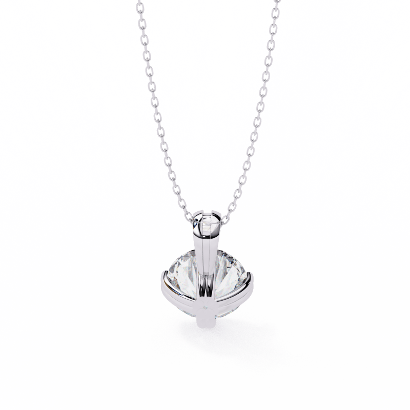 Reverra 14K Gold Round Lab Grown Diamond Cluster Prong Pendant For Women, CTTW-1.98 - Reverra Jewels Inc.