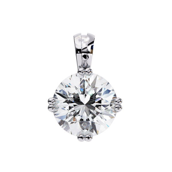 Reverra 14K Gold Round Lab Grown Diamond Cluster Prong Pendant For Women, CTTW-1.98 - Reverra Jewels Inc.
