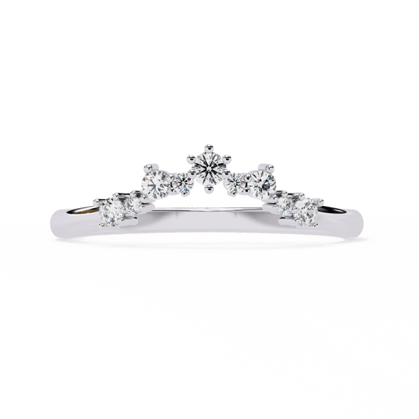 Reverra 14K Gold Round Lab Grown Diamond Crown-Tiara Engagement Ring for Women, CTTW-0.25 - Reverra Jewels Inc.