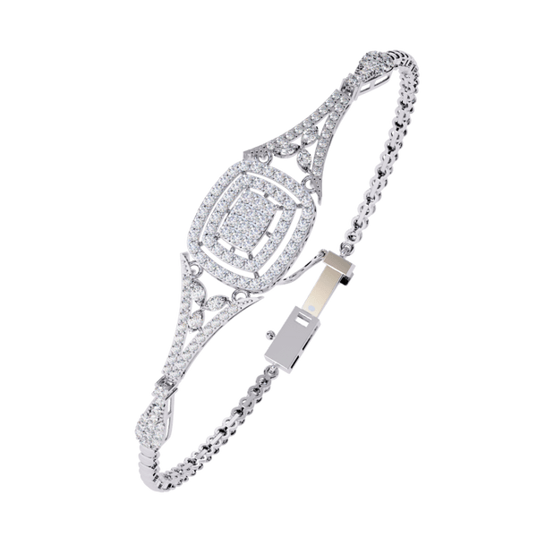 Reverra 14K Gold Round Lab Grown Diamond Cushion Flexi Bracelet for Women, CTTW-1.07 - Reverra Jewels Inc.