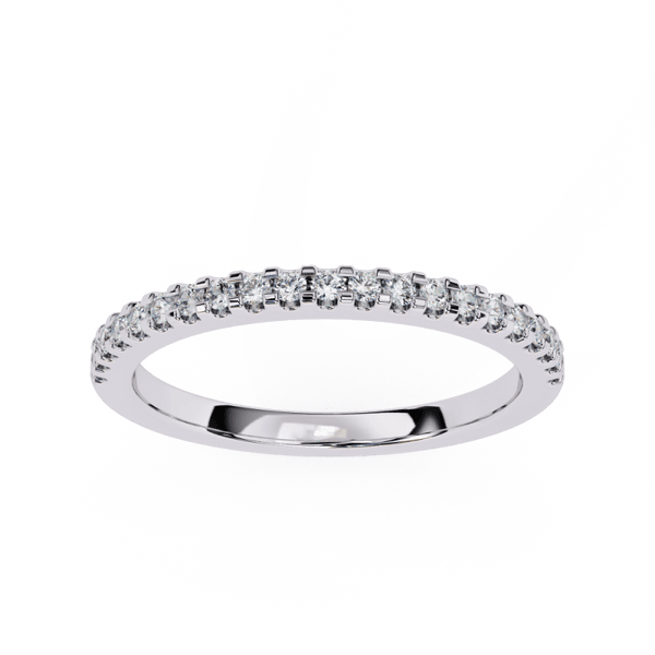 Reverra 14K Gold Round Lab Grown Diamond Dainty Elegance & Endless Sparkle Half Eternity Band for Women, CTTW-0.22 - Reverra Jewels Inc.