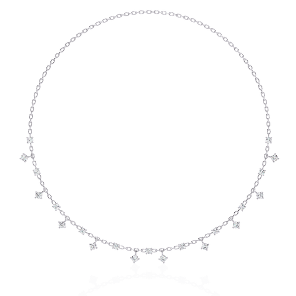 Reverra 14K Gold Round Lab Grown Diamond Dangle Fashion Necklace for Women, CTTW-0.76 - Reverra Jewels Inc.