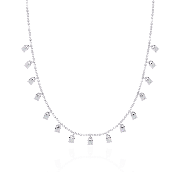 Reverra 14K Gold Round Lab Grown Diamond Drop Fashion Necklace for Women, CTTW-0.88 - Reverra Jewels Inc.