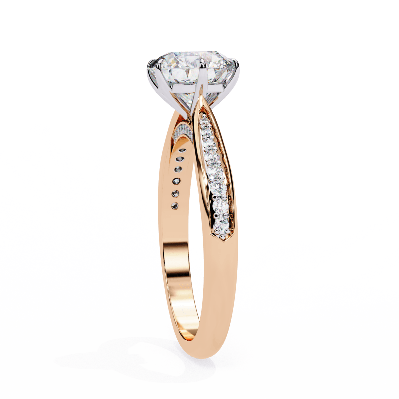 Reverra 14K Gold Round Lab Grown Diamond Engagement Ring for Women, CTTW-1.14 - Reverra Jewels Inc.
