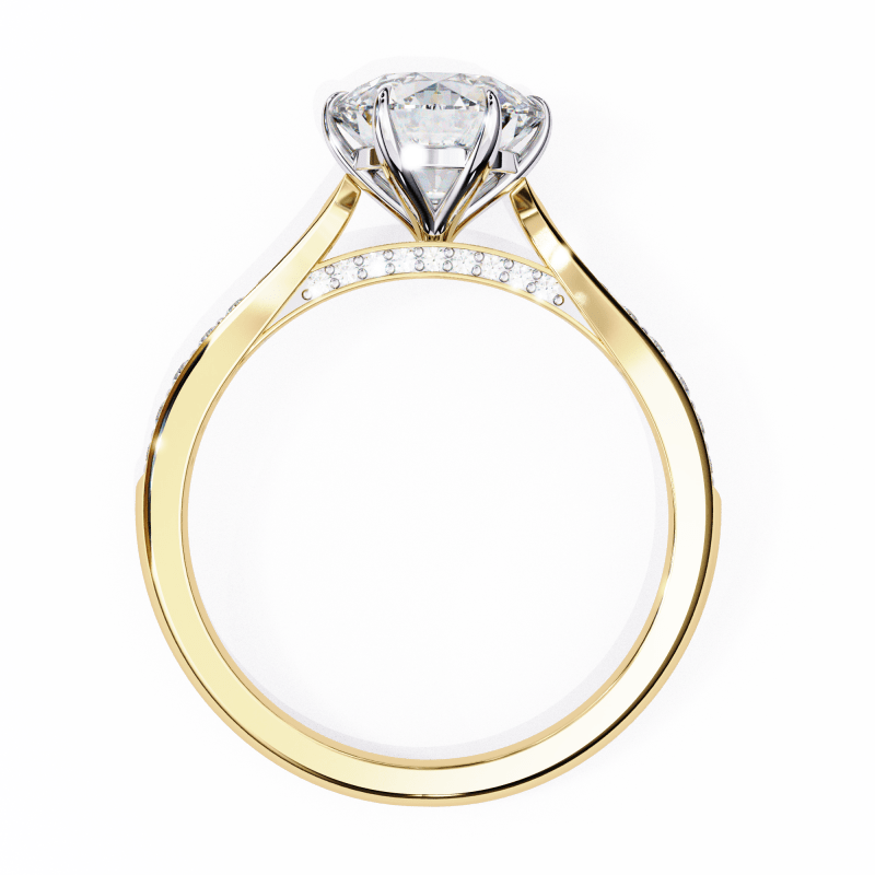Reverra 14K Gold Round Lab Grown Diamond Engagement Ring for Women, CTTW-1.14 - Reverra Jewels Inc.