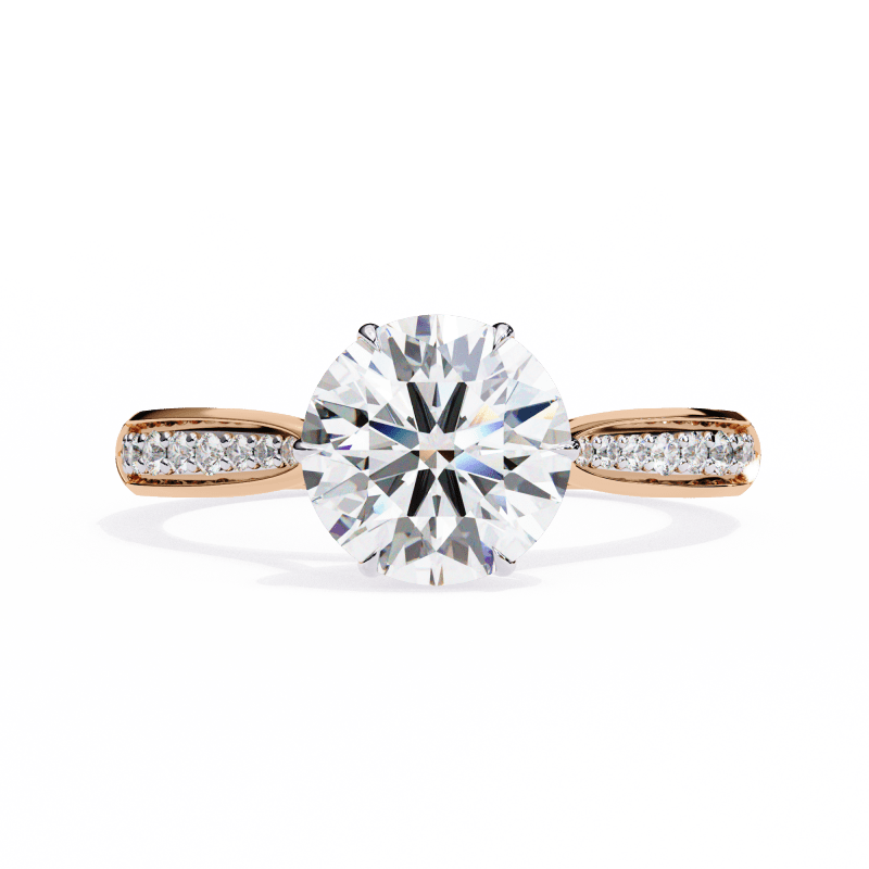 Reverra 14K Gold Round Lab Grown Diamond Engagement Ring for Women, CTTW-1.14 - Reverra Jewels Inc.