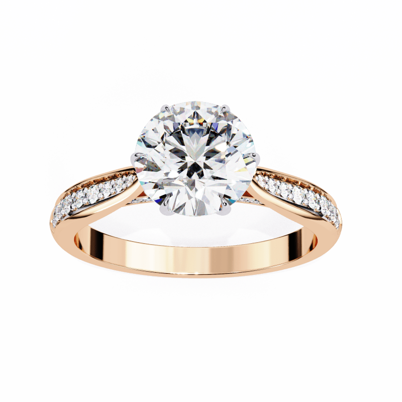 Reverra 14K Gold Round Lab Grown Diamond Engagement Ring for Women, CTTW-1.14 - Reverra Jewels Inc.