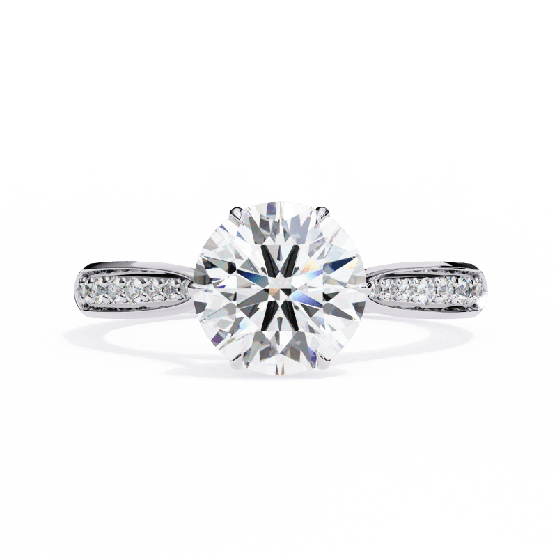 Reverra 14K Gold Round Lab Grown Diamond Engagement Ring for Women, CTTW-1.14 - Reverra Jewels Inc.
