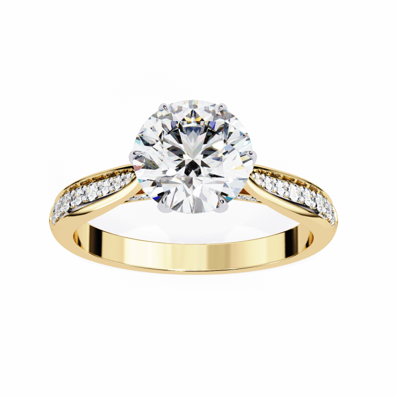 Reverra 14K Gold Round Lab Grown Diamond Engagement Ring for Women, CTTW-1.14 - Reverra Jewels Inc.
