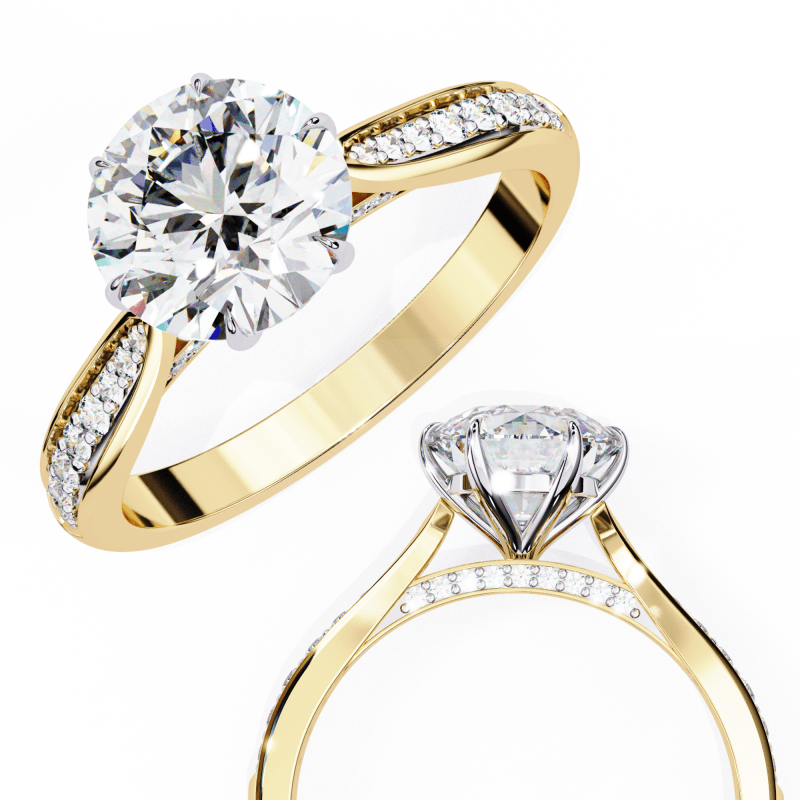 Reverra 14K Gold Round Lab Grown Diamond Engagement Ring for Women, CTTW-1.14 - Reverra Jewels Inc.