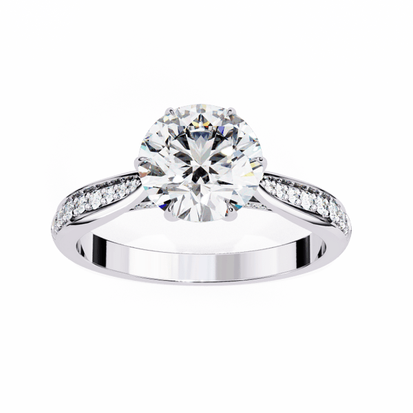 Reverra 14K Gold Round Lab Grown Diamond Engagement Ring for Women, CTTW-1.14 - Reverra Jewels Inc.