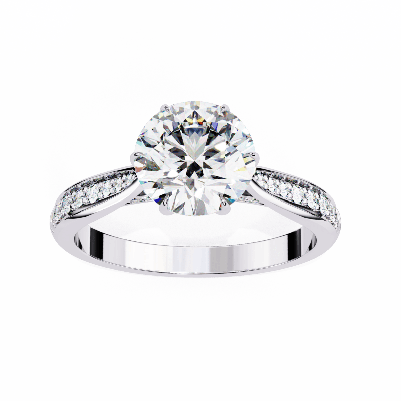 Reverra 14K Gold Round Lab Grown Diamond Engagement Ring for Women, CTTW-1.14 - Reverra Jewels Inc.