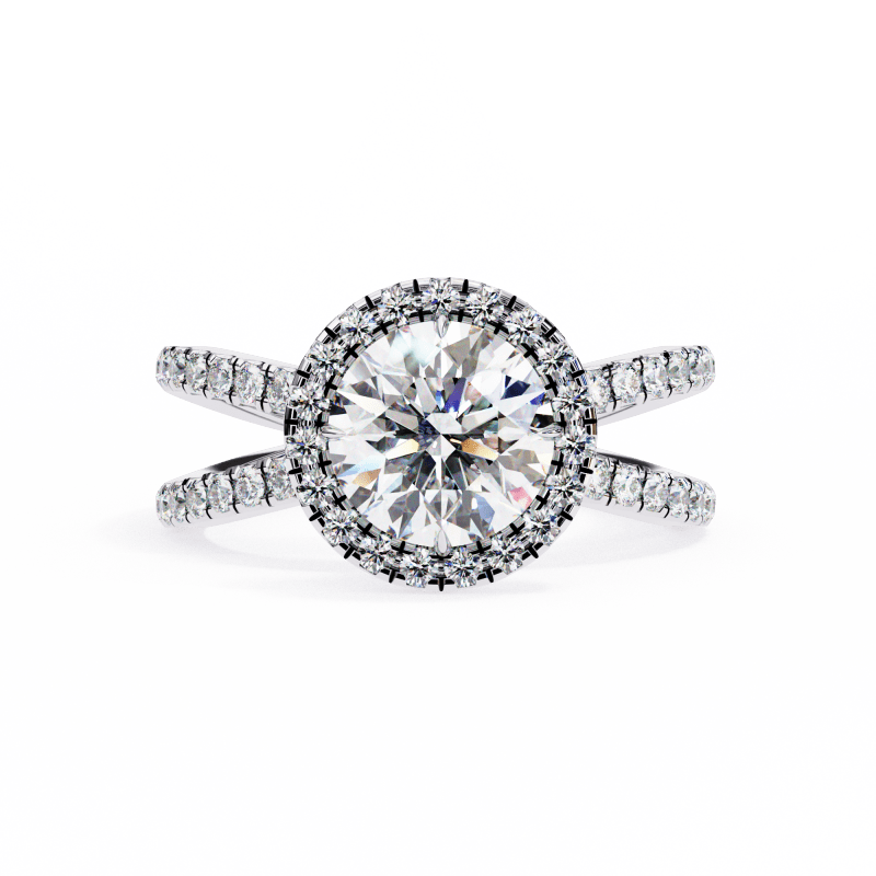 Reverra 14K Gold Round Lab Grown Diamond Engagement Ring for Women, CTTW-2 - Reverra Jewels Inc.