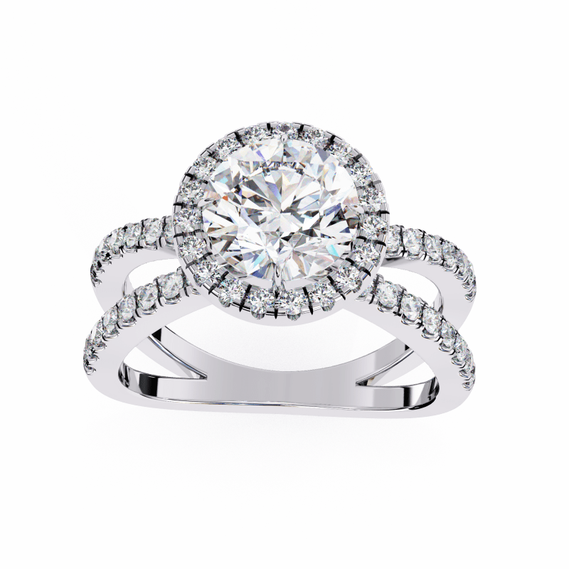 Reverra 14K Gold Round Lab Grown Diamond Engagement Ring for Women, CTTW-2 - Reverra Jewels Inc.