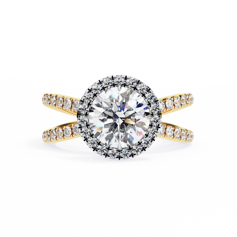 Reverra 14K Gold Round Lab Grown Diamond Engagement Ring for Women, CTTW-2 - Reverra Jewels Inc.