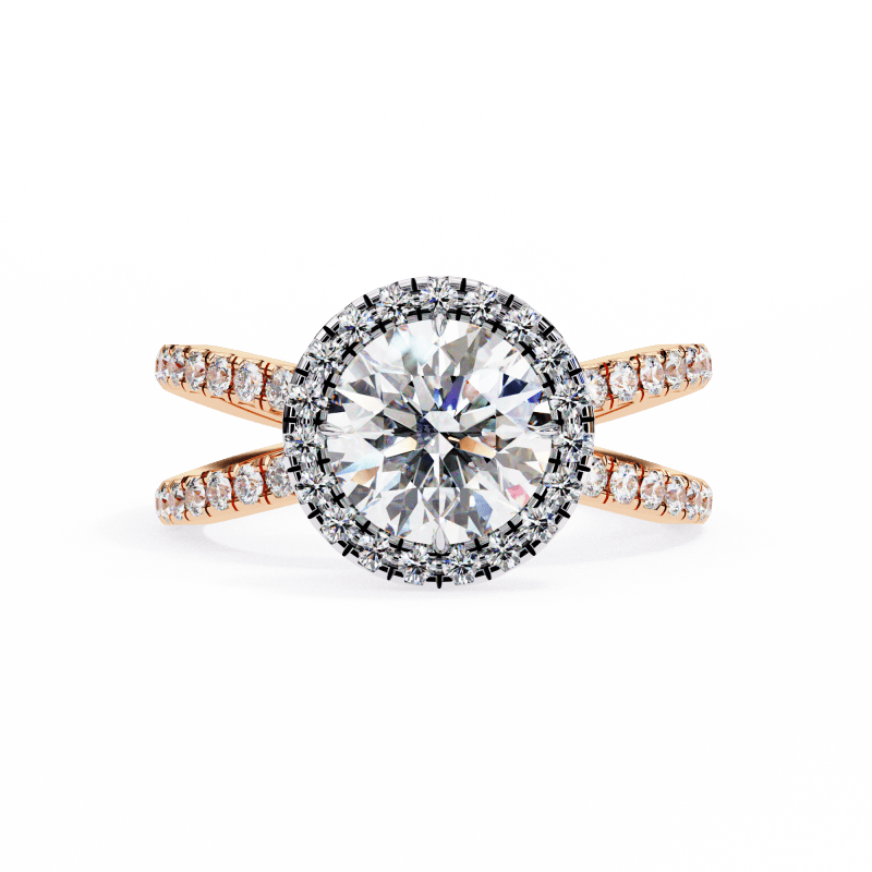 Reverra 14K Gold Round Lab Grown Diamond Engagement Ring for Women, CTTW-2 - Reverra Jewels Inc.