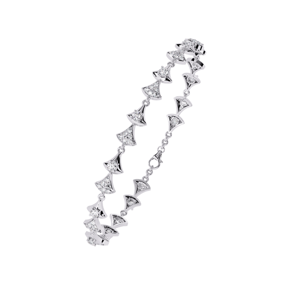 Reverra 14K Gold Round Lab Grown Diamond Fan Motif Fashion Bracelet for Women, CTTW-1.26 - Reverra Jewels Inc.
