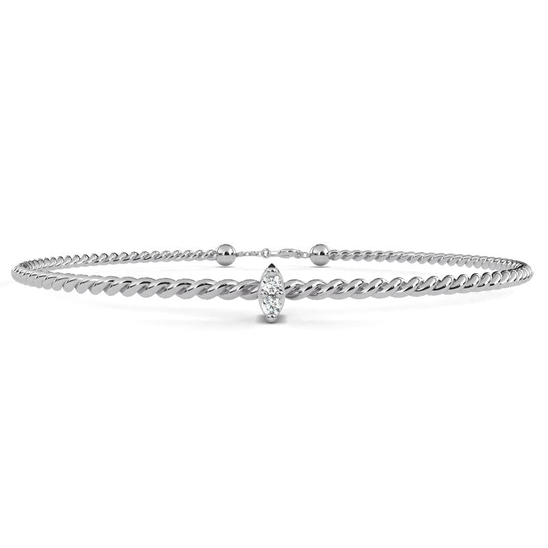 Reverra 14K Gold Round Lab Grown Diamond Fashion Bracelet for Women, CTTW-0.01 - Reverra Jewels Inc.