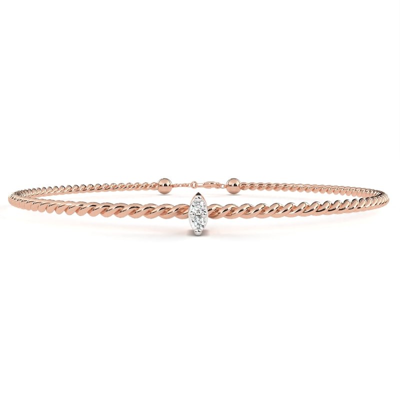 Reverra 14K Gold Round Lab Grown Diamond Fashion Bracelet for Women, CTTW-0.01 - Reverra Jewels Inc.