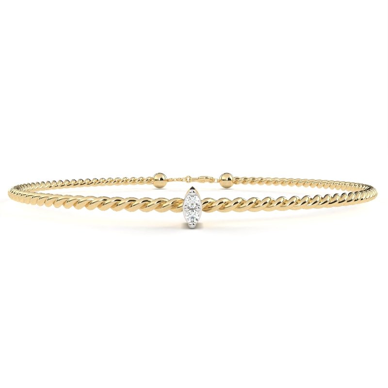 Reverra 14K Gold Round Lab Grown Diamond Fashion Bracelet for Women, CTTW-0.01 - Reverra Jewels Inc.