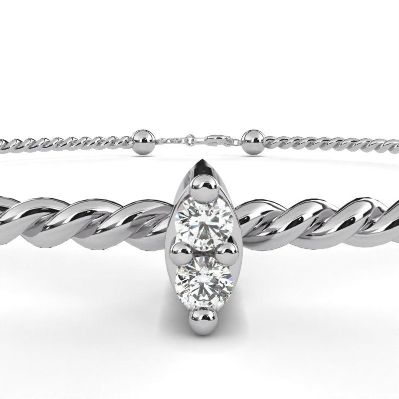 Reverra 14K Gold Round Lab Grown Diamond Fashion Bracelet for Women, CTTW-0.01 - Reverra Jewels Inc.