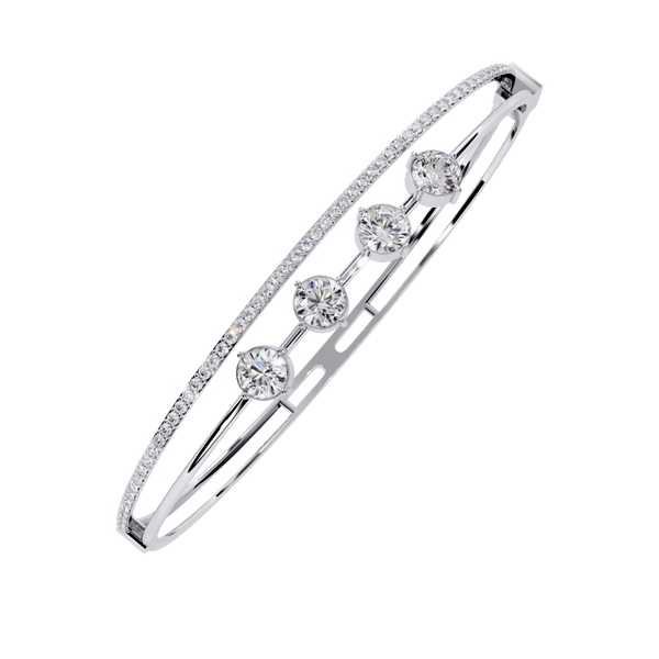 Reverra 14K Gold Round Lab Grown Diamond Fashion Bracelet for Women, CTTW-2.32 - Reverra Jewels Inc.