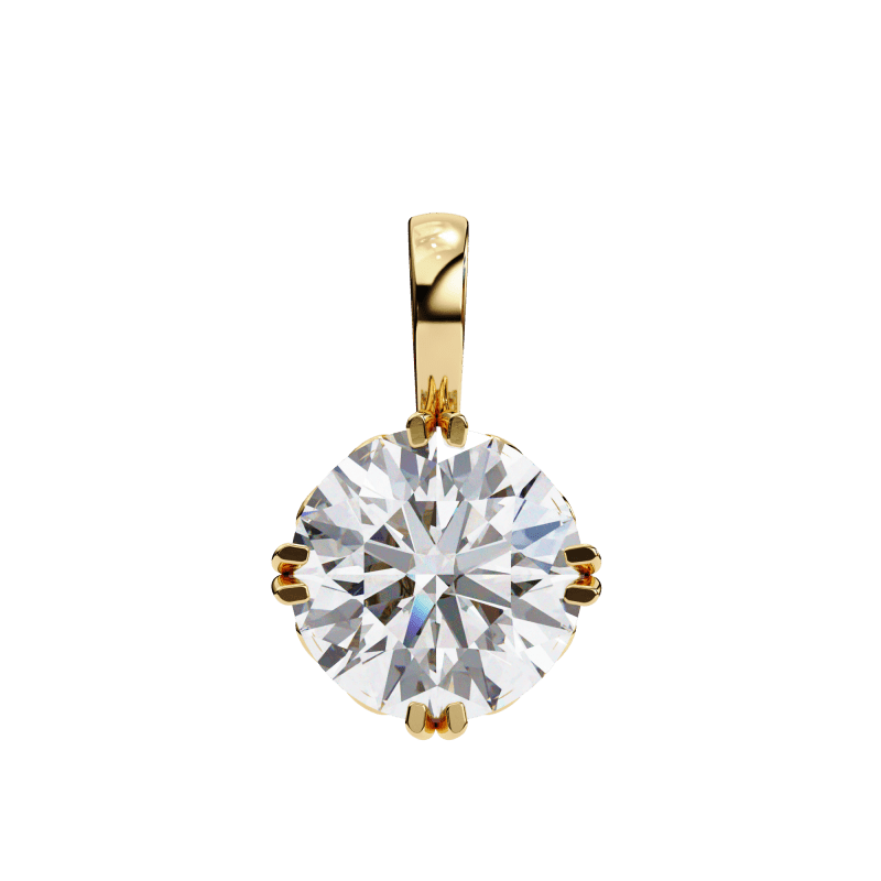 Reverra 14K Gold Round Lab Grown Diamond Filigree Pendant For Women, CTTW-1.84 - Reverra Jewels Inc.