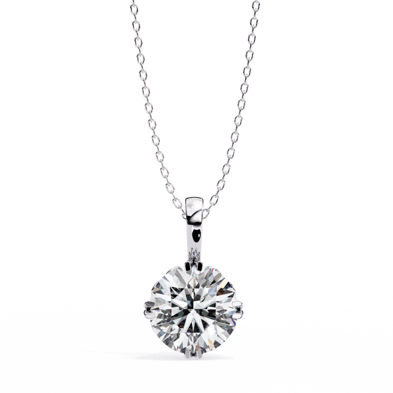 Reverra 14K Gold Round Lab Grown Diamond Filigree Pendant For Women, CTTW-1.84 - Reverra Jewels Inc.