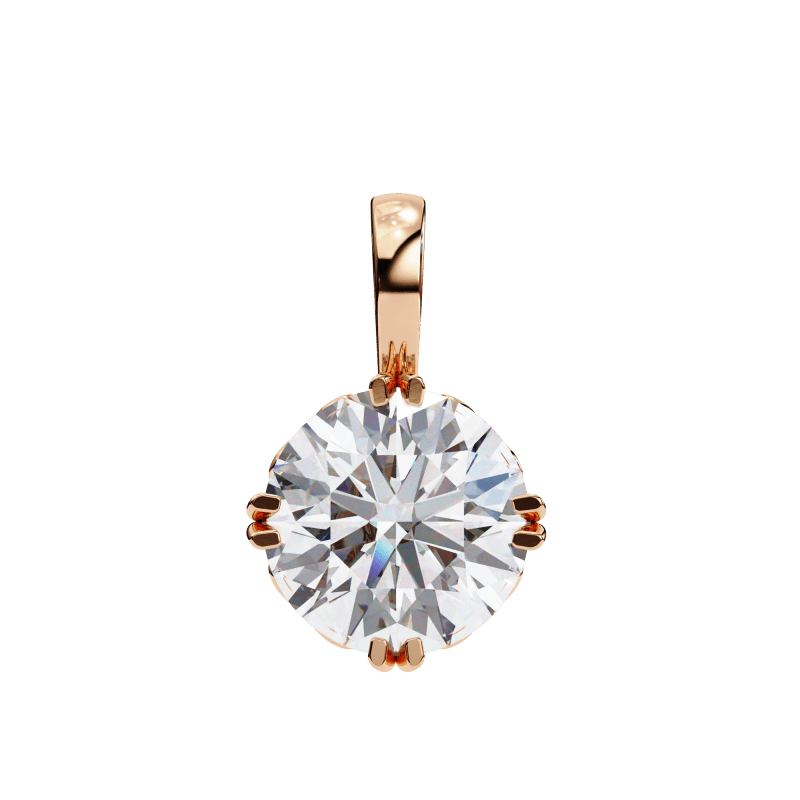 Reverra 14K Gold Round Lab Grown Diamond Filigree Pendant For Women, CTTW-1.84 - Reverra Jewels Inc.