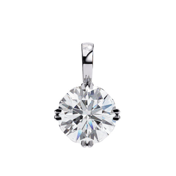 Reverra 14K Gold Round Lab Grown Diamond Filigree Pendant For Women, CTTW-1.84 - Reverra Jewels Inc.