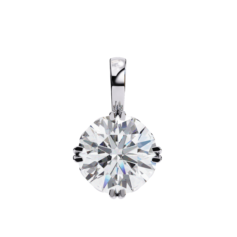 Reverra 14K Gold Round Lab Grown Diamond Filigree Pendant For Women, CTTW-1.84 - Reverra Jewels Inc.
