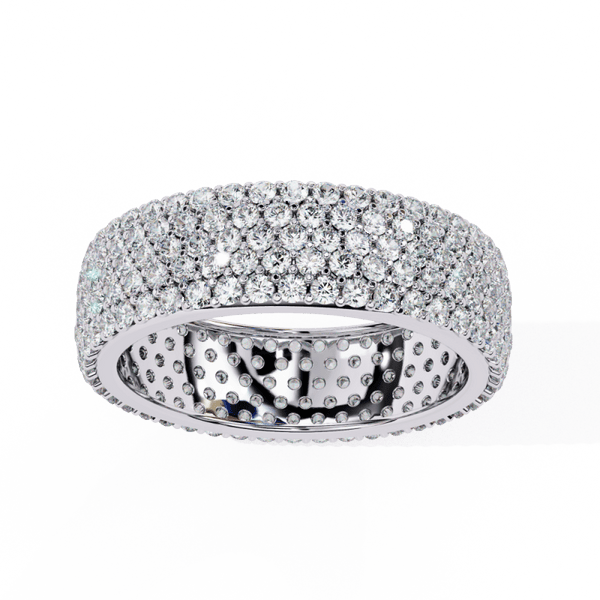 Reverra 14K Gold Round Lab Grown Diamond Five Row Radiant Brilliance Eternity Band for Women, CTTW-1.81 - Reverra Jewels Inc.