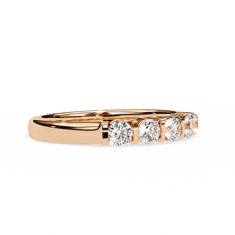Reverra 14K Gold Round Lab Grown Diamond Five-Stone Engagement Ring for Women, CTTW-0.51 - Reverra Jewels Inc.
