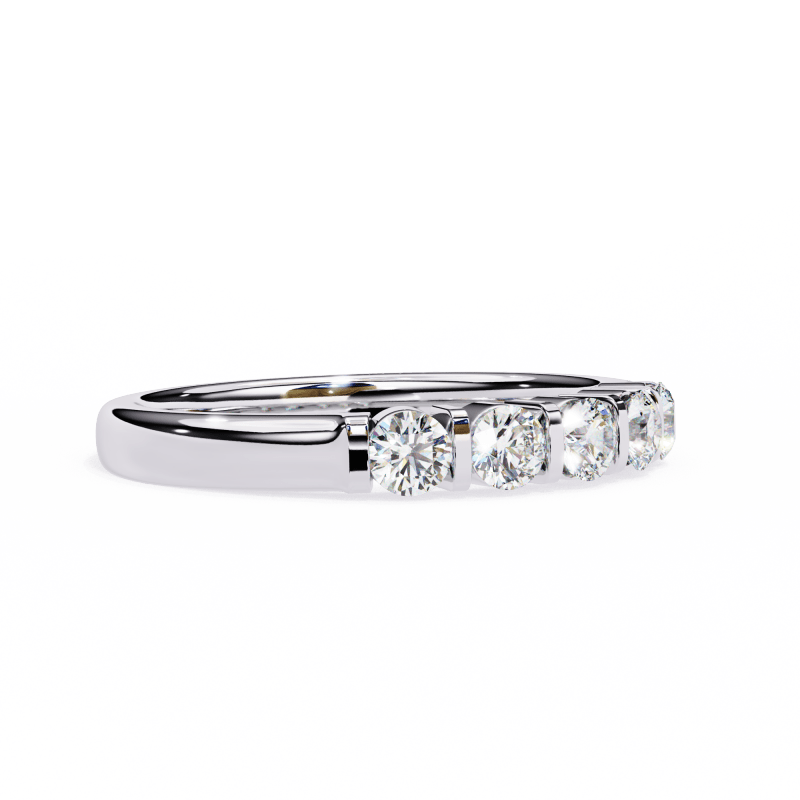 Reverra 14K Gold Round Lab Grown Diamond Five-Stone Engagement Ring for Women, CTTW-0.51 - Reverra Jewels Inc.