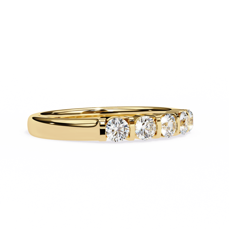 Reverra 14K Gold Round Lab Grown Diamond Five-Stone Engagement Ring for Women, CTTW-0.51 - Reverra Jewels Inc.