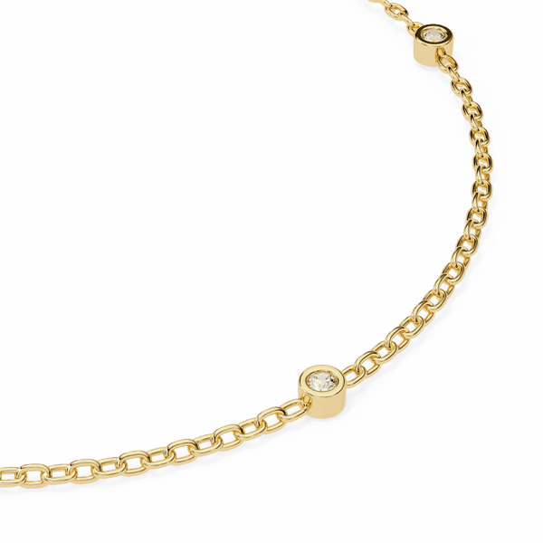 Reverra 14K Gold Round Lab Grown Diamond Flexi Bracelet for Women, CTTW-0.06 - Reverra Jewels Inc.