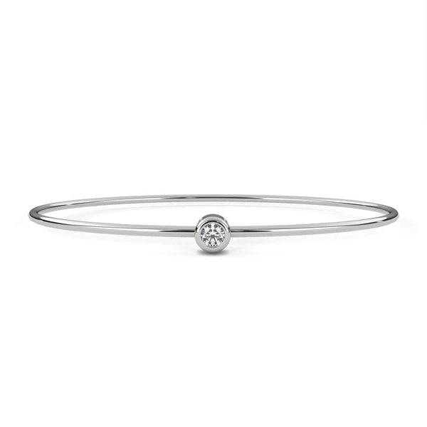 Reverra 14K Gold Round Lab Grown Diamond Flexi Bracelet for Women, CTTW-0.09 - Reverra Jewels Inc.