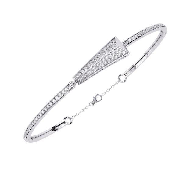 Reverra 14K Gold Round Lab Grown Diamond Flexi Bracelet for Women, CTTW-0.55 - Reverra Jewels Inc.