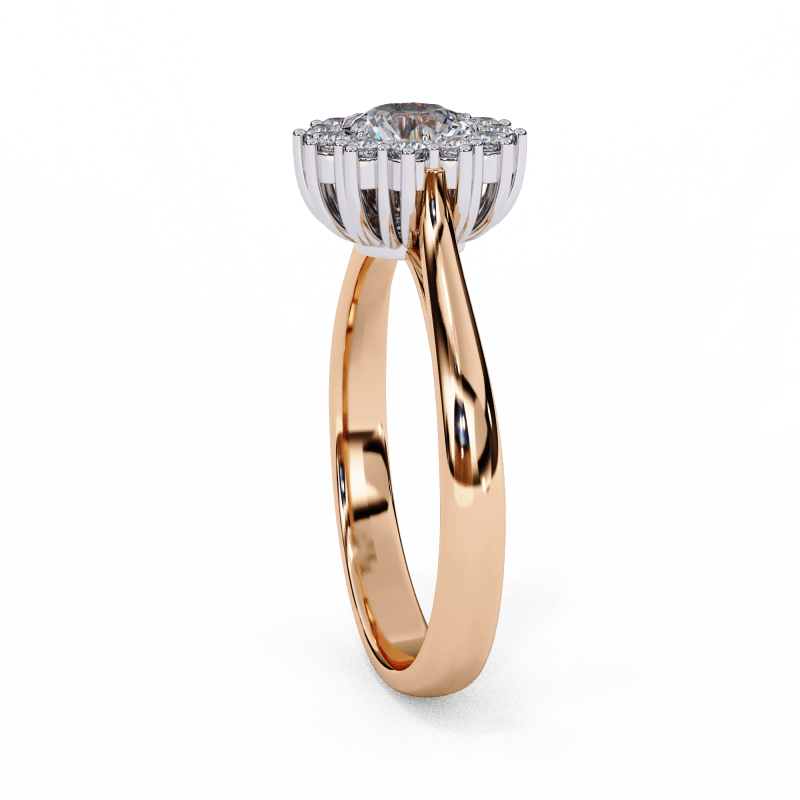 Reverra 14K Gold Round Lab Grown Diamond Floral Engagement Ring for Women, CTTW-2.04 - Reverra Jewels Inc.