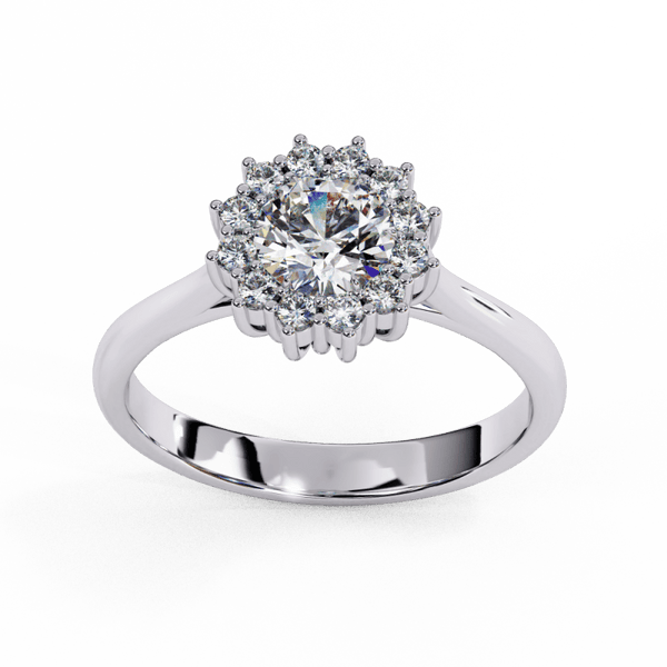 Reverra 14K Gold Round Lab Grown Diamond Floral Engagement Ring for Women, CTTW-2.04 - Reverra Jewels Inc.